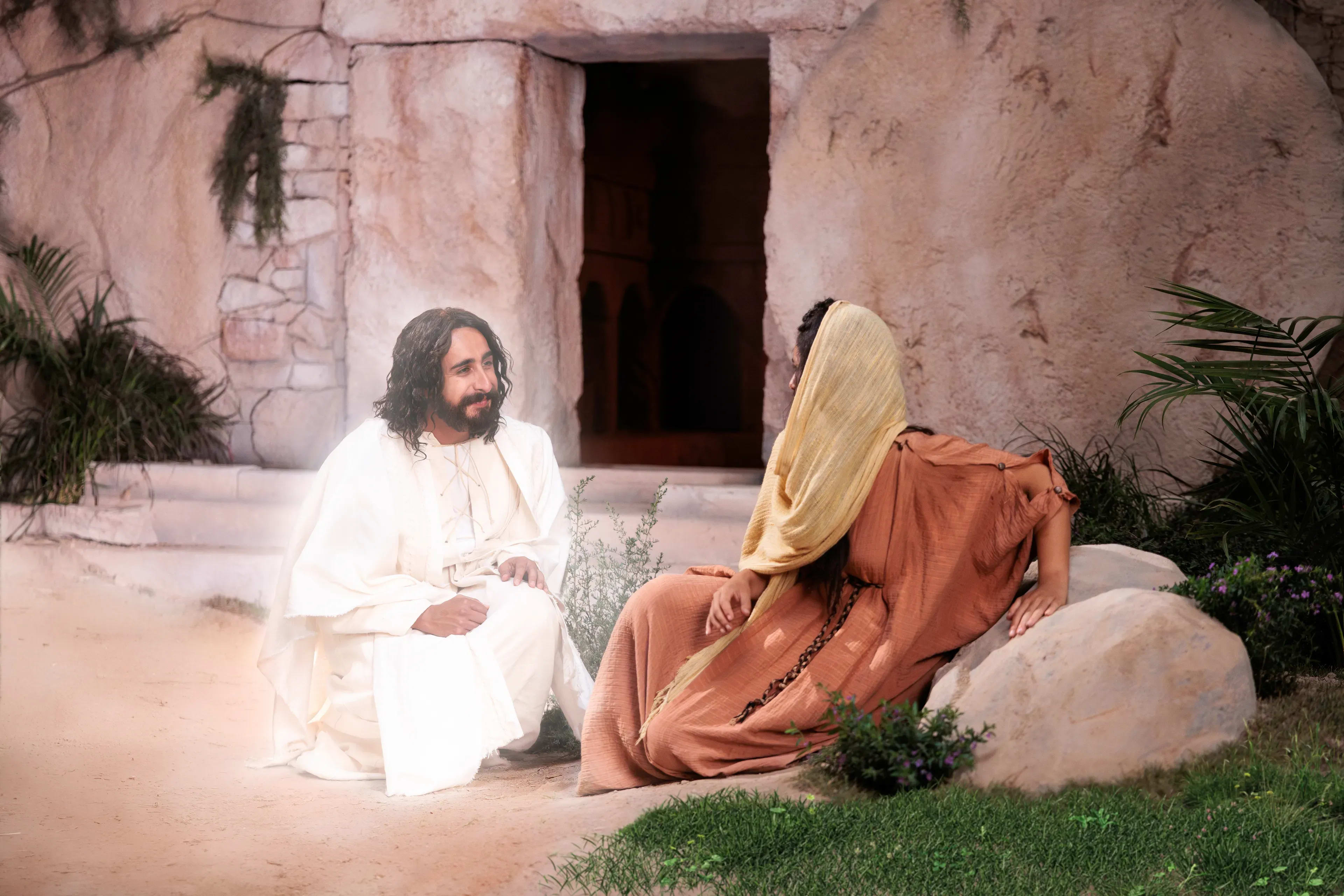 Resurrected Christ talking to Mary